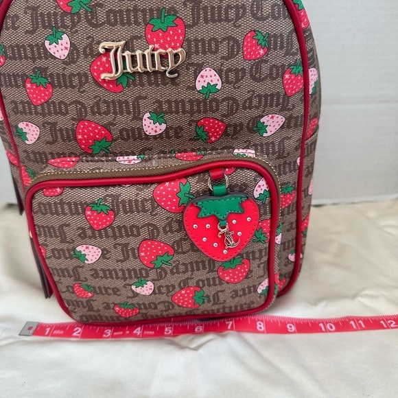 Juicy Couture Brown Backpack with Strawberry Accents